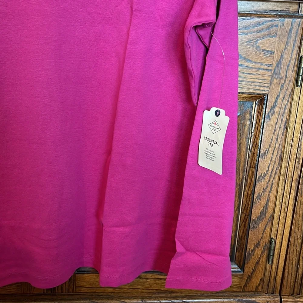 #NWT ST JOHNS BAY FESTIVAL FUSCHIA L/S V NECK TEE SHIRT. SZ XXL - Picture 3 of 4